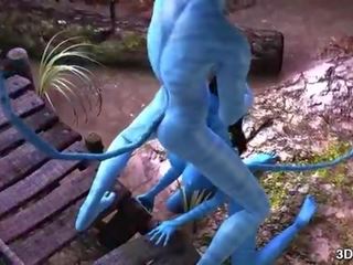 Avatar divinity 肛門 性交 由 巨大 藍色 迪克