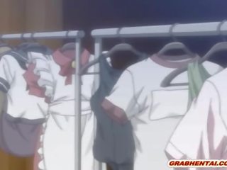 Escravidão hentai enfermeira com a engasgar a chupar membro e deglutição ejaculações