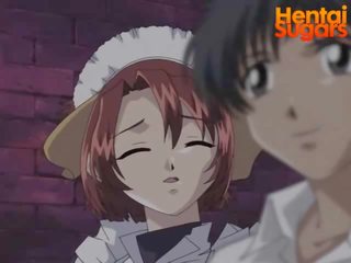 Fastened w górę anime laska dostaje pieprzony podczas ona jest w górę w the powietrze