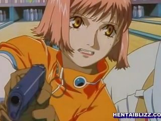 Ciešas anime dāma ar firma bumbulīši aizņem a milzīgs getto dzimumloceklis uz viņai cunt
