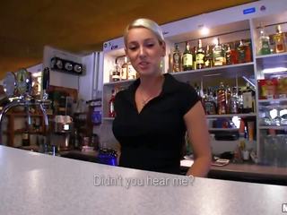 Great barmaid gets laid in public