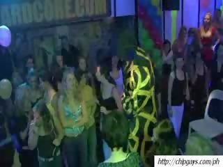 Drunk woman dancing on disco