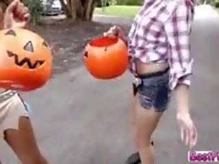 Enchanting Brunette Teen Gets Fucked Hard On Halloween