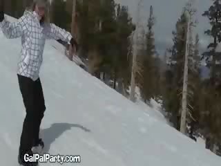 Funny model movs Melons On Ski Lift