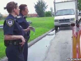 Female cops pull over black suspect and suck his manhood