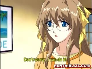 Busty hentai người giúp việc đáng kinh ngạc sự nịnh hót cứng putz và facia