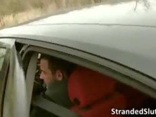 Anina Gets Two Cocks In The Cold Road