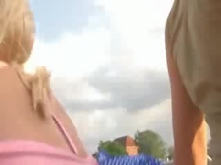 Young female Fucking With Two fellows In Public Place