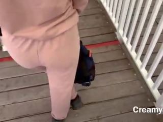 I barely had time to swallow super cum&excl; Risky public dirty film on ferris wheel - CreamySofy