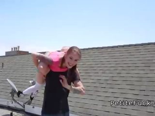 Flexible petite teen sucks huge putz in standing sixty nine