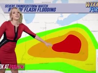 Meteorologist &lpar;zoey monroe&rpar; warns na humidity sliding v jako &lpar;michael vegas&rpar; slides jeho šachta v ji kočička - pohled ather nyní