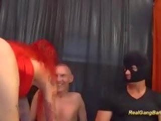 Busty Tattooed German In Wild Gangbang Orgy