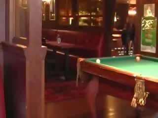 Chick convinced to suck dong for money in bar