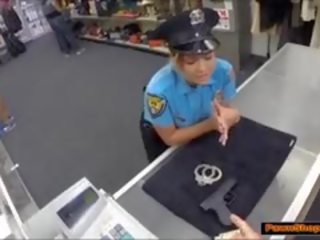 Latina Cop clips Off Her Booty For Money