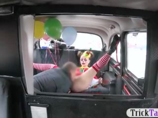 Gal in clown costume fucked by the driver for free fare