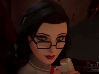Elizabeth from bioshock gets cum in her mouth from a stranger
