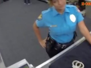 Huge Boobs Police Officer Fucked At The Pawnshop For Money