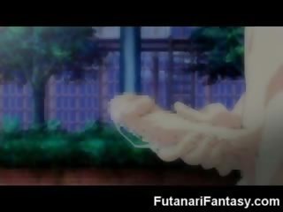 Futanari hentai toon shemale anime manga tranzistors multene animācija putz phallus transseksuāls sperma trakas dickgirl hermafrodīts