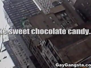 Gay Gangster do a deepthroat blowjob and marvellous handjob